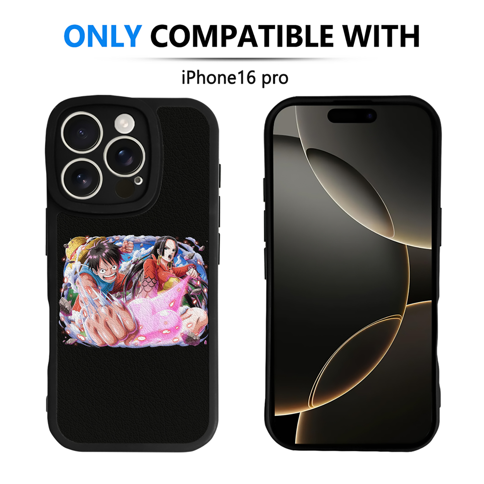 （画像用） ワンピース モンキー・D・ルフィ ONE PIECE Monkey D. Luffy 【iPhone 16シリーズ対応】シリコンスマホケース（レザー調） 材質：シリコン